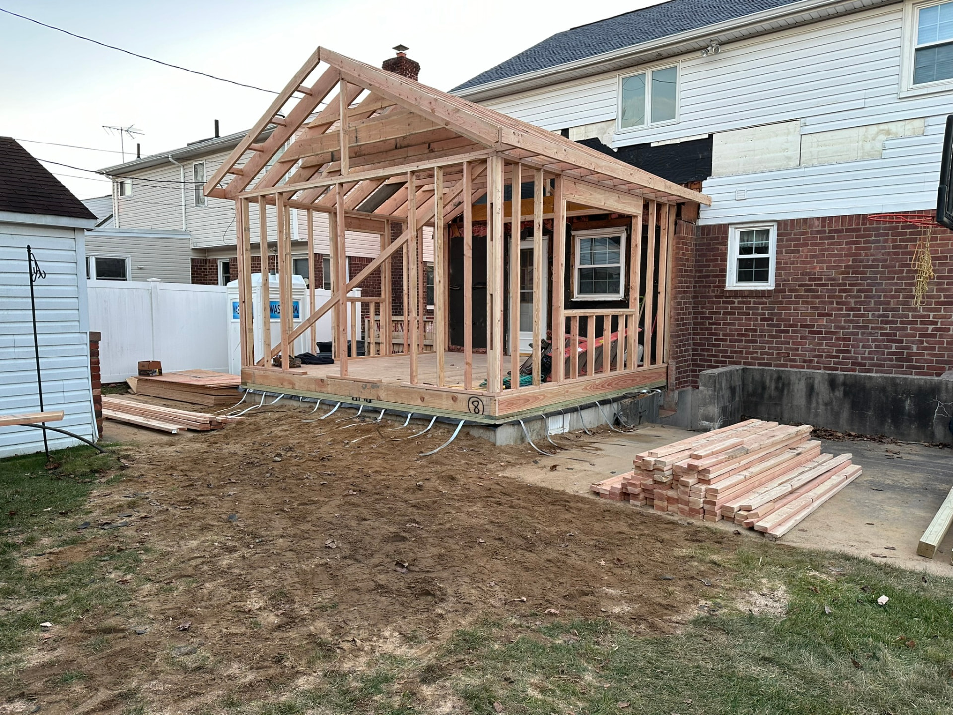 Home extension framed out and ready for finishing